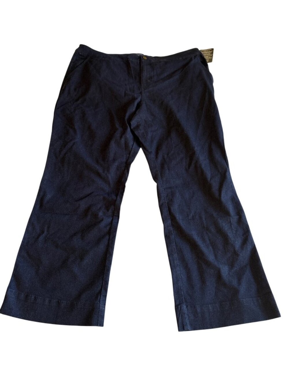 Denim 24/7 Womens Dark Wash Wide-Leg Jeans Size 22W Made In Bangladesh